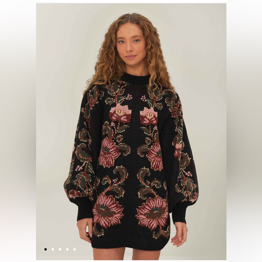 FARM Rio Black Ravenala Knit Mini Dress